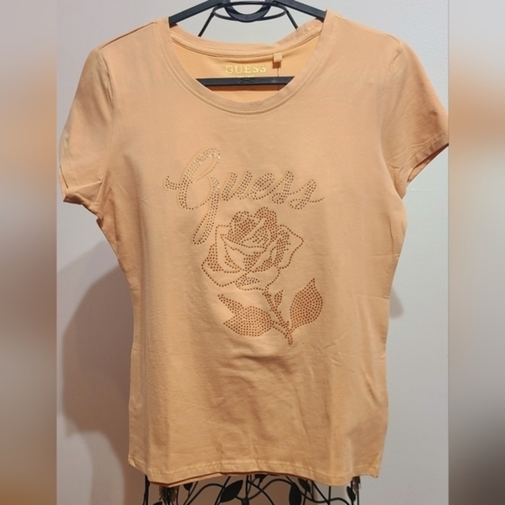 NWT Guess roses glitter t-shirt